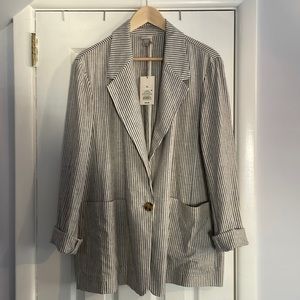 A New Day Black and White Striped Blazer